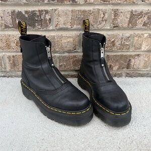 Dr. Martens Women’s Jetta Sendal Black Zip-Up Leather Boots